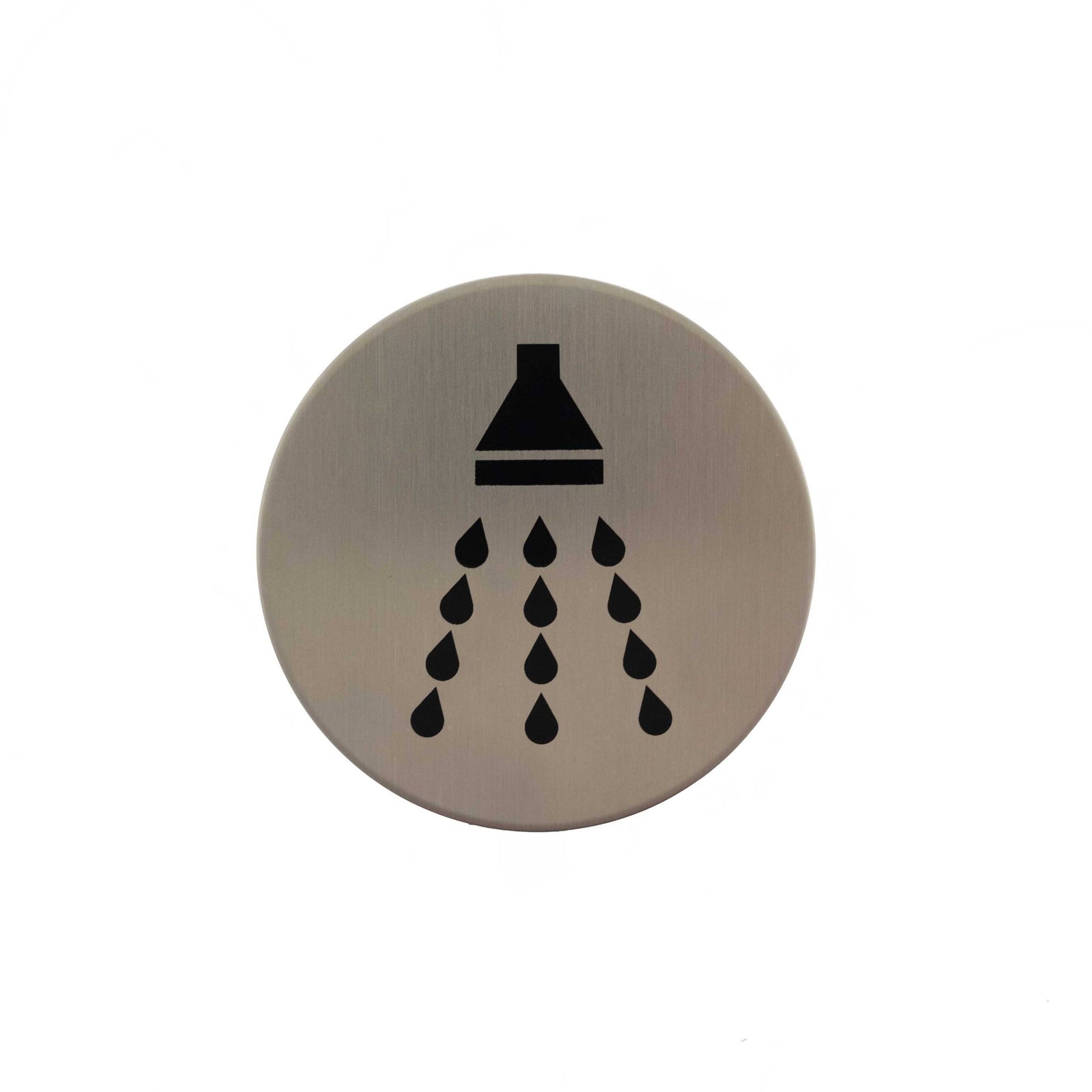 Atlantic Shower Disc Sign 3M Adhesive 75mm - Satin Stainless Steel - A