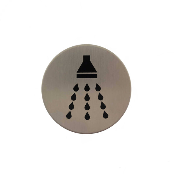 Atlantic Shower Disc Sign 3M Adhesive 75mm - Satin Stainless Steel - AS75SASSS - Choice Handles