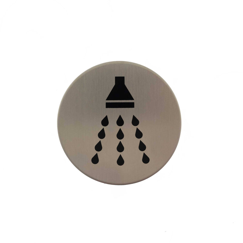 Atlantic Shower Disc Sign 3M Adhesive 75mm - Satin Stainless Steel - AS75SASSS - Choice Handles