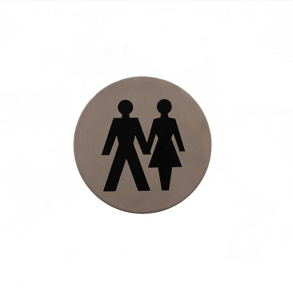 Atlantic Unisex Disc Sign 3M Adhesive 75mm - Satin Stainless Steel - AS75UASSS - Choice Handles
