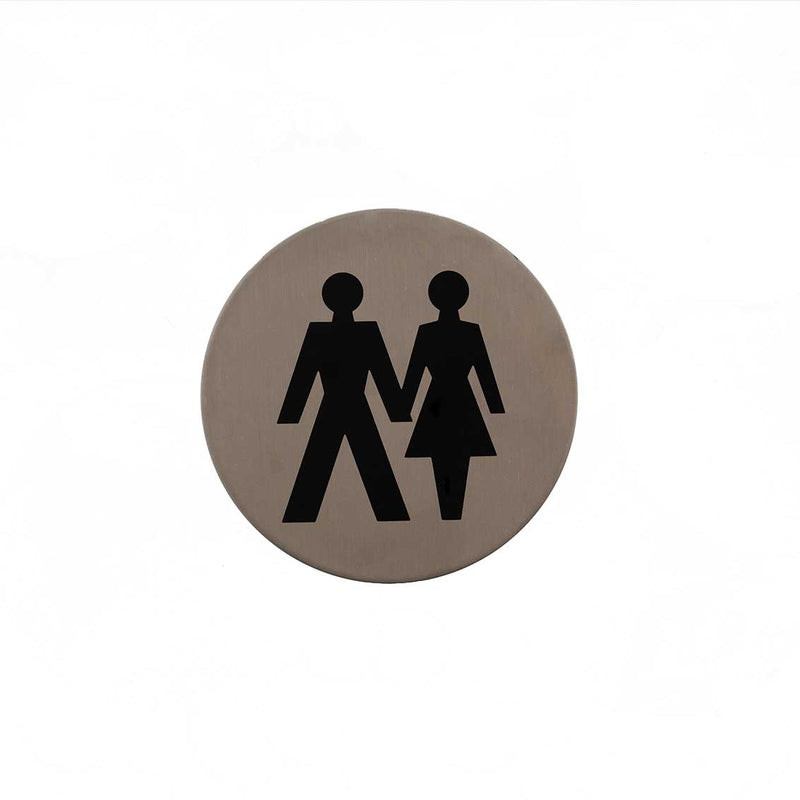 Atlantic Unisex Disc Sign 3M Adhesive 75mm - Satin Stainless Steel - AS75UASSS - Choice Handles