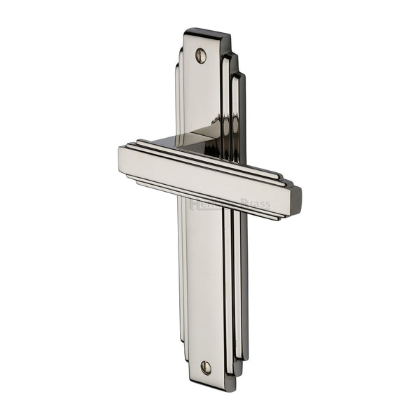 Heritage Brass Door Handle Lever Latch Astoria Design Polished Nickel finish - AST5910-PNF - Choice Handles