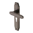 Heritage Brass Door Handle Euro Profile Astoria Design Matt Bronze finish - AST5948-MB - Choice Handles