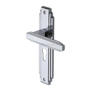 Heritage Brass Door Handle Euro Profile Astoria Design Polished Chrome finish - AST5948-PC - Choice Handles
