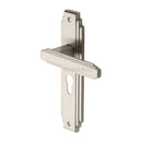 Heritage Brass Door Handle Euro Profile Astoria Design Satin Nickel finish - AST5948-SN - Choice Handles