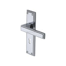 Heritage Brass Door Handle Lever Lock Atlantis Design Polished Chrome finish - ATL5700-PC - Choice Handles