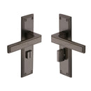 Heritage Brass Door Handle for Bathroom Atlantis Design Matt Bronze finish - ATL5730-MB - Choice Handles