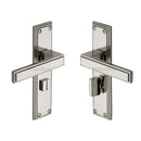 Heritage Brass Door Handle for Bathroom Atlantis Design Polished Nickel finish - ATL5730-PNF - Choice Handles
