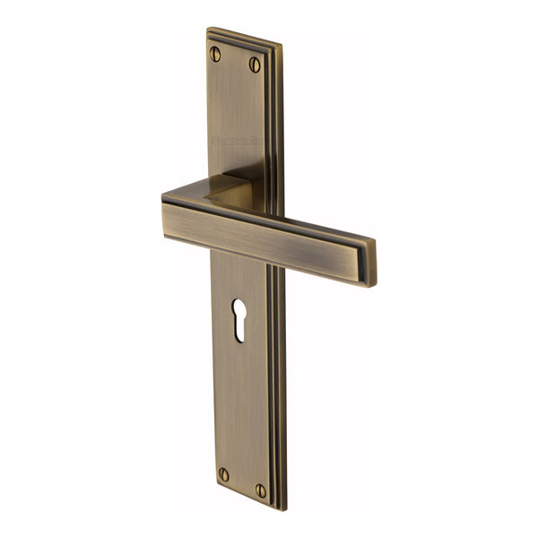 Heritage Brass Atlantis Long Lever Lock Antique Brass finish - ATL6700-AT - Choice Handles