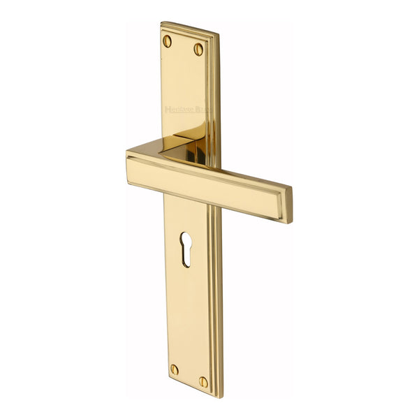 Heritage Brass Atlantis Long Lever Lock Polished Brass finish - ATL6700-PB - Choice Handles