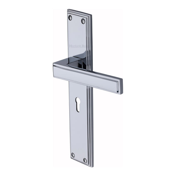 Heritage Brass Atlantis Long Lever Lock Polished Chrome finish - ATL6700-PC - Choice Handles