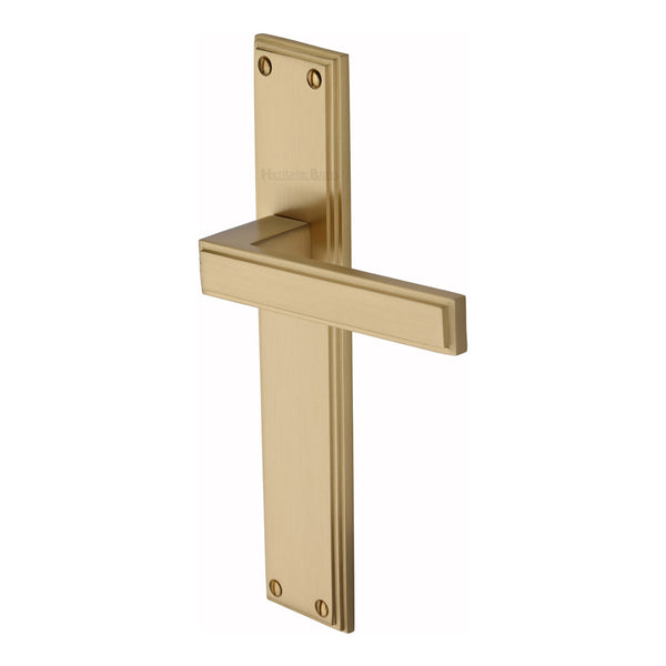 Heritage Brass Atlantis Long Lever Latch Satin Brass finish - ATL6710-SB - Choice Handles