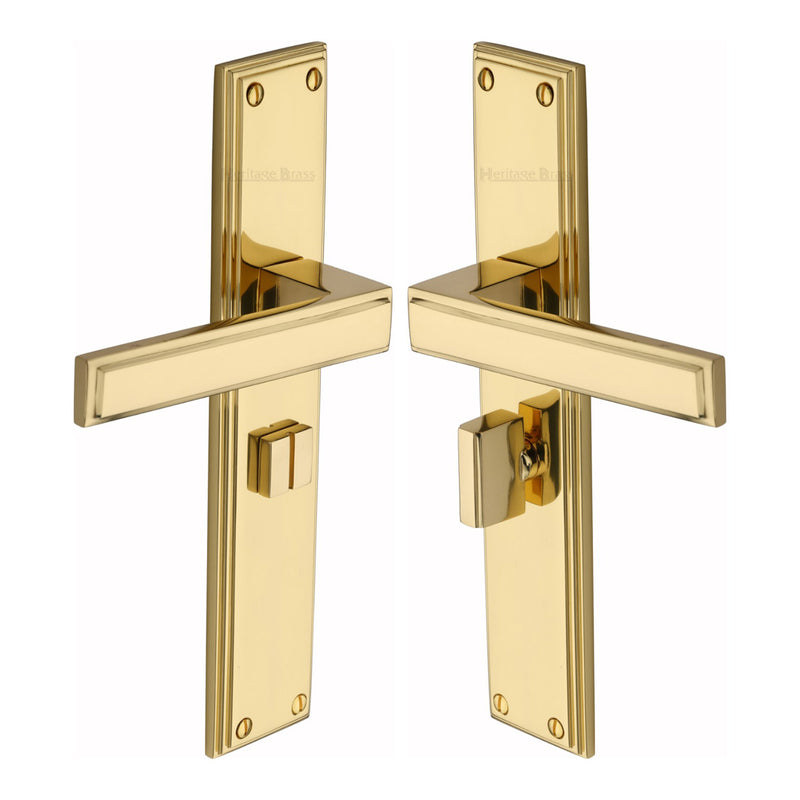 Heritage Brass Atlantis Long Bathroom set Polished Brass finish - ATL6730-PB - Choice Handles