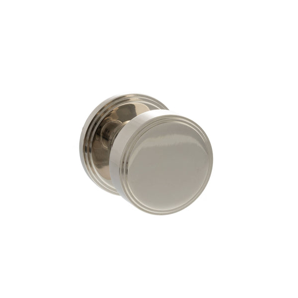 Millhouse Brass Boulton Solid Brass Stepped Mortice Door Knob on Concealed Fix Rose - Polished Nickel - MH350SMKPNSOLID