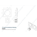 Alexander and Wilks - Square sliding door pull kit - Satin Nickel - AW995SN - Choice Handles