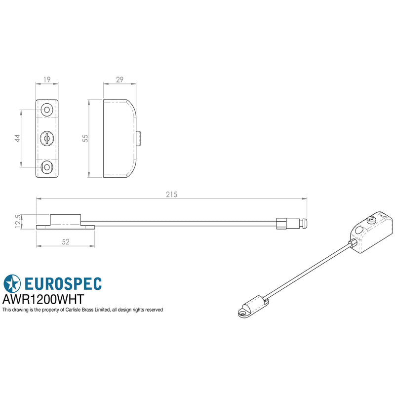 Carlisle Brass - Window Restrictor - White - White - AWR1200WHT