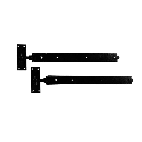 Spira Brass - Hook and Band Hinge - Straight 10" - 250mm  - Black - 7157 - Choice Handles