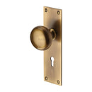 Heritage Brass Mortice Knob on Lock Plate Balmoral Design Antique finish - BAL8500-AT - Choice Handles