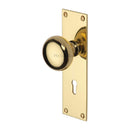 Heritage Brass Mortice Knob on Lock Plate Balmoral Design Polished Brass finish - BAL8500-PB - Choice Handles