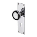 Heritage Brass Mortice Knob on Lock Plate Balmoral Design Polished Chrome finish - BAL8500-PC - Choice Handles