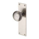 Heritage Brass Mortice Knob on Latch Plate Balmoral Design Satin Nickel finish - BAL8510-SN - Choice Handles
