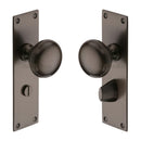 Heritage Brass Mortice Knob on Bathroom Plate Balmoral Design Matt Bronze finish - BAL8530-MB - Choice Handles