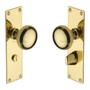Heritage Brass Mortice Knob on Bathroom Plate Balmoral Design Polished Brass finish - BAL8530-PB - Choice Handles