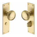 Heritage Brass Mortice Knob on Bathroom Plate Balmoral Design Satin Brass finish - BAL8530-SB - Choice Handles