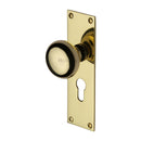 Heritage Brass Mortice Knob on Euro Profile Plate Balmoral Design Polished Brass finish - BAL8548-PB - Choice Handles