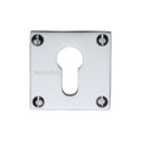 Heritage Brass Euro Profile Cylinder Escutcheon Polished Chrome finish - BAU1558-PC - Choice Handles