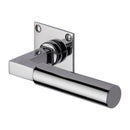 Heritage Brass Door Handle Lever Latch on Square Rose Bauhaus Design Polished Chrome finish - BAU1926-PC - Choice Handles