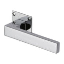 Heritage Brass Door Handle Lever Latch on Square Rose Delta BH Design Polished Chrome finish - BAU1928-PC - Choice Handles