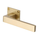 Heritage Brass Door Handle Lever Latch on Square Rose Delta BH Design Satin Brass finish - BAU1928-SB - Choice Handles