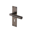 Heritage Brass Door Handle Lever Lock Bauhaus Design Matt Bronze finish - BAU7300-MB - Choice Handles