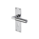 Heritage Brass Door Handle Lever Lock Bauhaus Design Polished Chrome finish - BAU7300-PC - Choice Handles