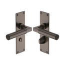 Heritage Brass Door Handle for Bathroom Bauhaus Design Matt Bronze finish - BAU7330-MB - Choice Handles