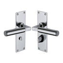 Heritage Brass Door Handle for Bathroom Bauhaus Design Polished Chrome finish - BAU7330-PC - Choice Handles