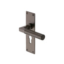Heritage Brass Door Handle for Euro Profile Plate Bauhaus Design Matt Bronze finish - BAU7348-MB - Choice Handles