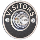 Prima - Circular Door Bell Push  81mm Embossed 'Visitors' - Bright Chrome - BC1421