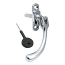 Prima - Locking Window Espagnolette Handle Left Handle 90mm - Bright Chrome - BC1422