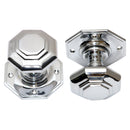 Prima - Flat Octagonal Mortice Door Knobs - Bright Chrome - BC2004