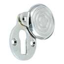 Prima - Reeded Covered Door Keyhole Escutcheon 40mm x 30mm - Bright Chrome - BC283