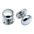 Prima - Mushroom Mortice Door Knob - Bright Chrome - BC92C