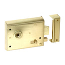 Prima - Door Rim Latch with Locking Snib 110mm x 82mm - Brass Finish - BH1000PB