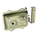 Prima - Door Fancy Rim Latch with Locking Snib Backset 79mm 125mm x 120mm - Antique Brass - BH1010XL