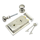 Prima - Door Rim Lock + Mushroom Rim Knob 155mm x 105mm - Polished Nickel - BH1015PN