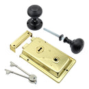 Prima - Door Rim Lock + Reeded Rim Knob 155mm x 105mm - Polished Brass - BH1016PB/MB