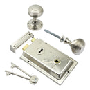 Prima - Door Rim Lock + Reeded Rim Knob 155mm x 105mm - Polished Nickel - BH1016PN