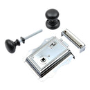 Prima - Door Fancy Rim Latch + Mushroom Rim Knob 125mm x 120mm - Bright Chrome - BH1017BC/MB