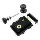Prima - Door Fancy Rim Latch + Mushroom Rim Knob 125mm x 120mm - Matt Black - BH1017BL/MB